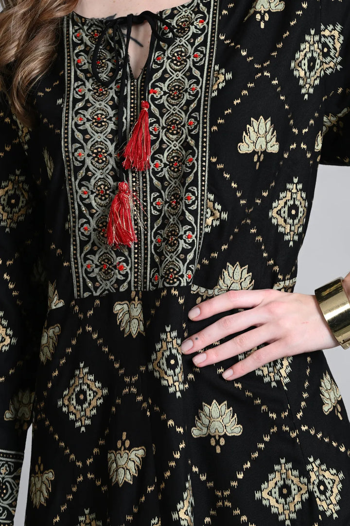 Embroidered Viscose Rayon Ethnic Gown