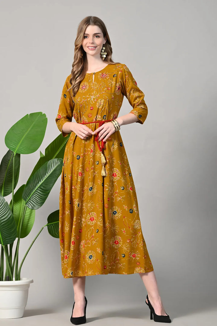 Floral Printed Ready to Wear A-Line Gown