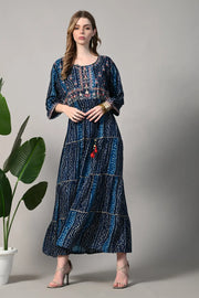 Flare Tie Dye Pattern Comfy Gown