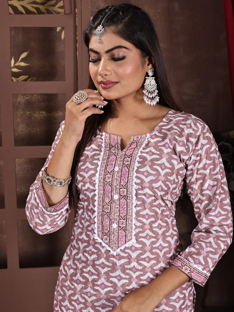 Rayon Crepe Printed Straight Kurta Set with Duppata