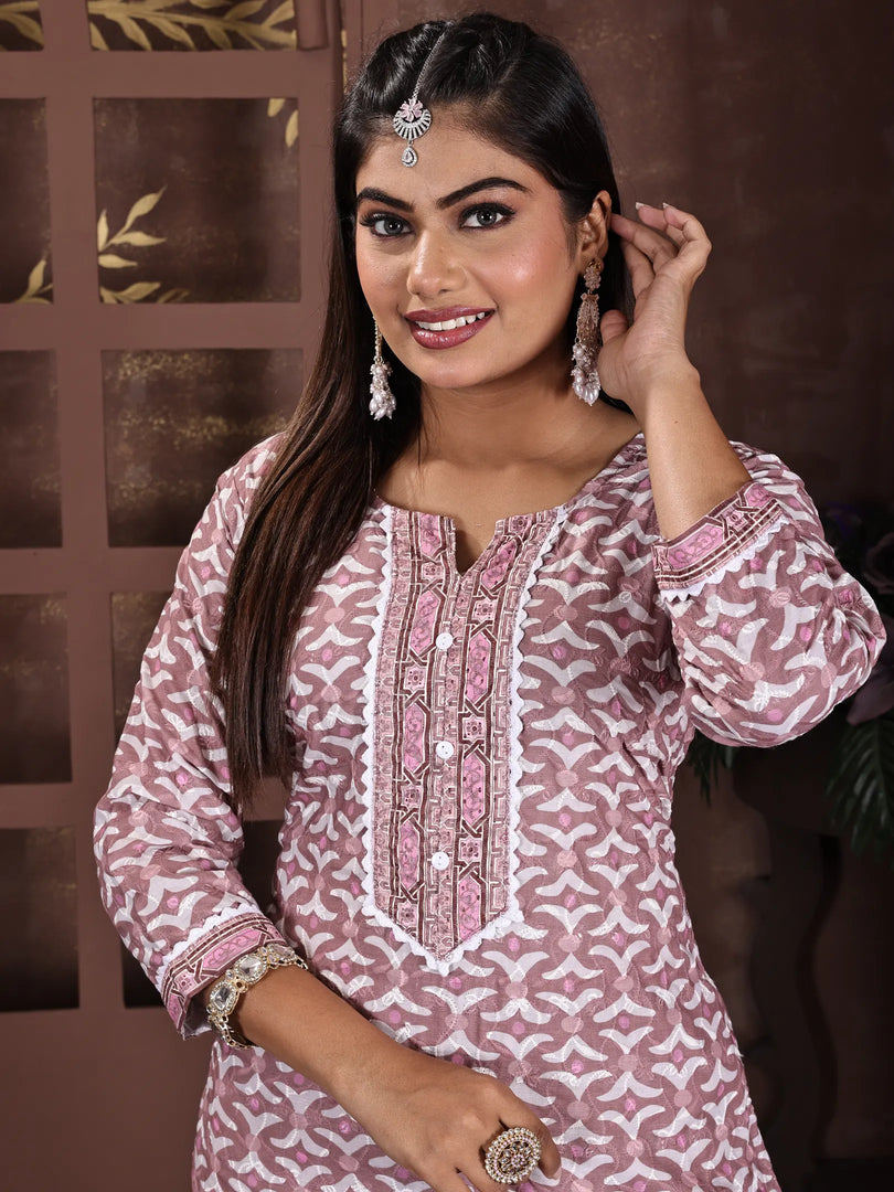 Rayon Crepe Printed Straight Kurta Set with Duppata