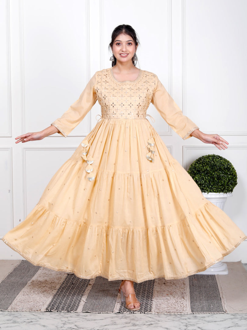 Anarkali Rayon Stitched Suit Set with Dupatta