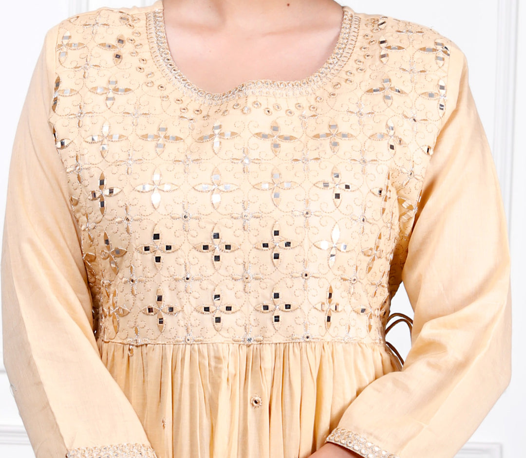 Anarkali Rayon Stitched Suit Set with Dupatta
