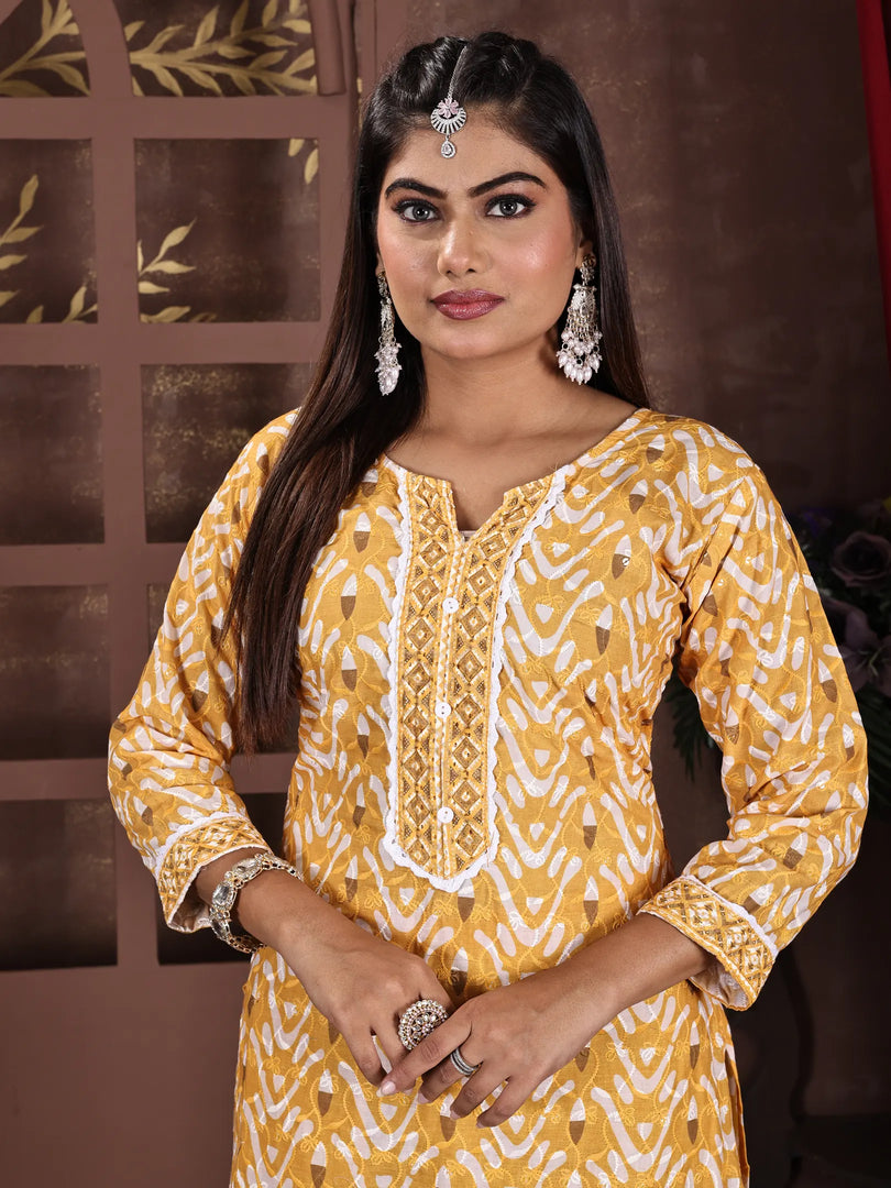 Thread Embroidery Rayon Fabric Work Kurta Set with Dupatta