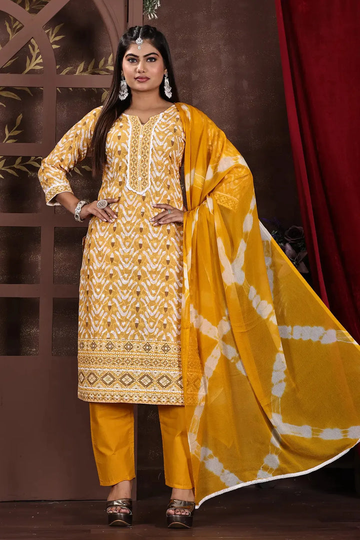 Thread Embroidery Rayon Fabric Work Kurta Set with Dupatta