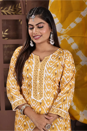Thread Embroidery Rayon Fabric Work Kurta Set with Dupatta