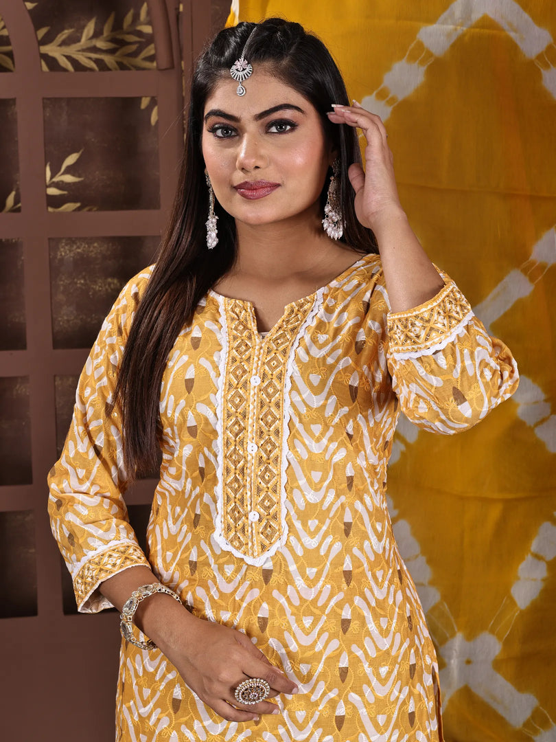 Thread Embroidery Rayon Fabric Work Kurta Set with Dupatta