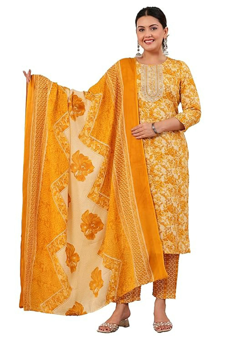 Marigold Glow Printed Kurta Set