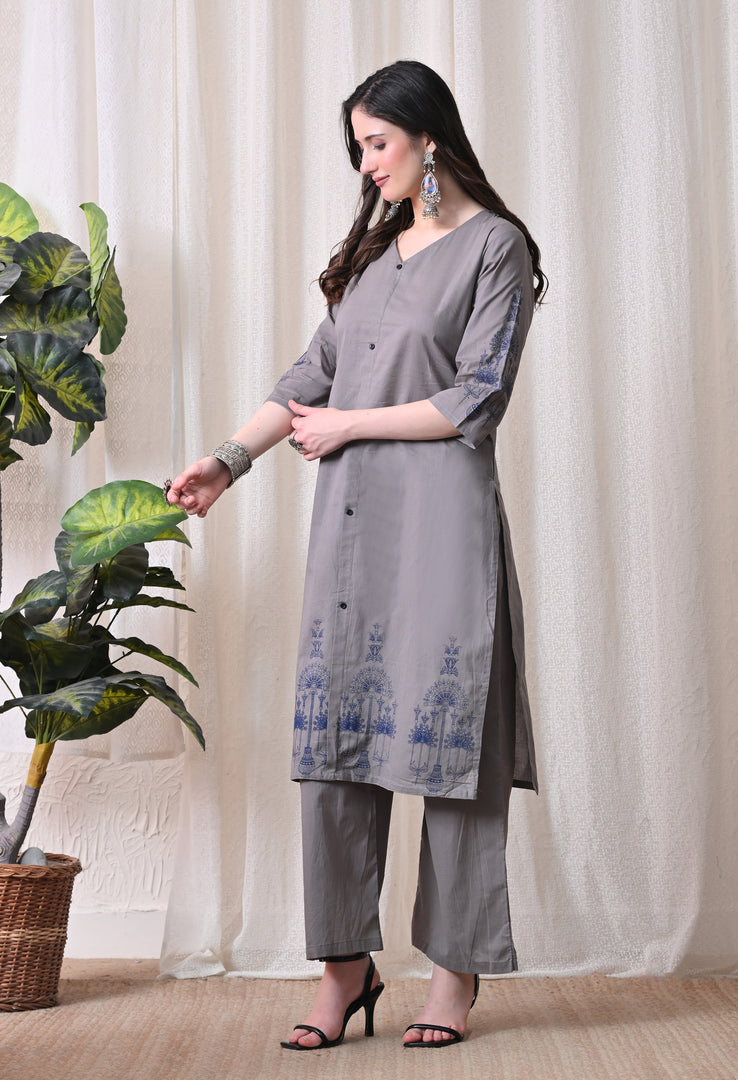 Graphite Ease Cotton Co-ord Set