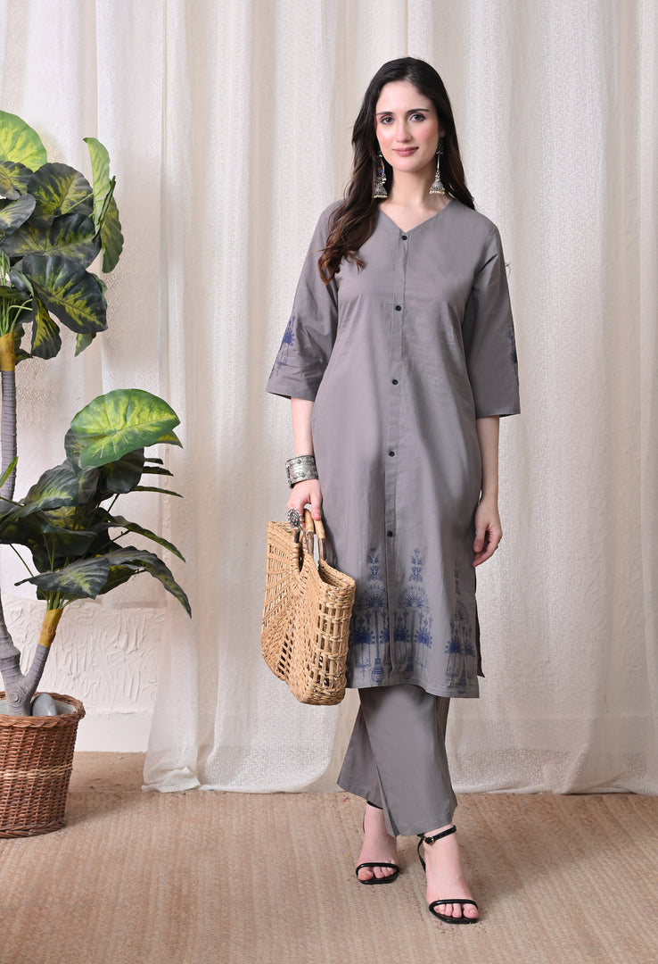 Graphite Ease Cotton Co-ord Set