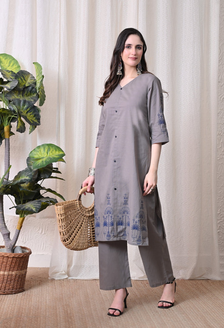 Graphite Ease Cotton Co-ord Set